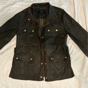 J Crew Women’s Oiled Canvas Army Jacket Size M